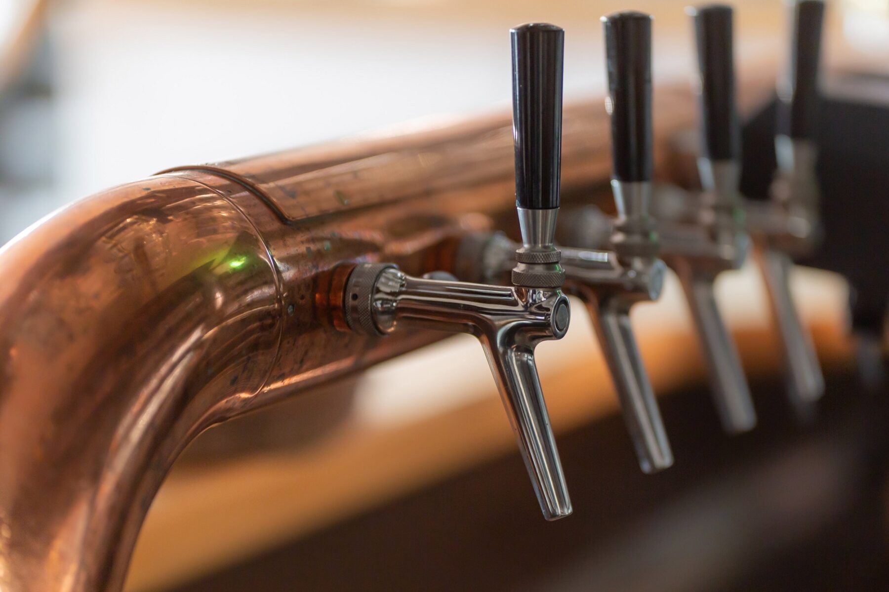 beer taps at a bar